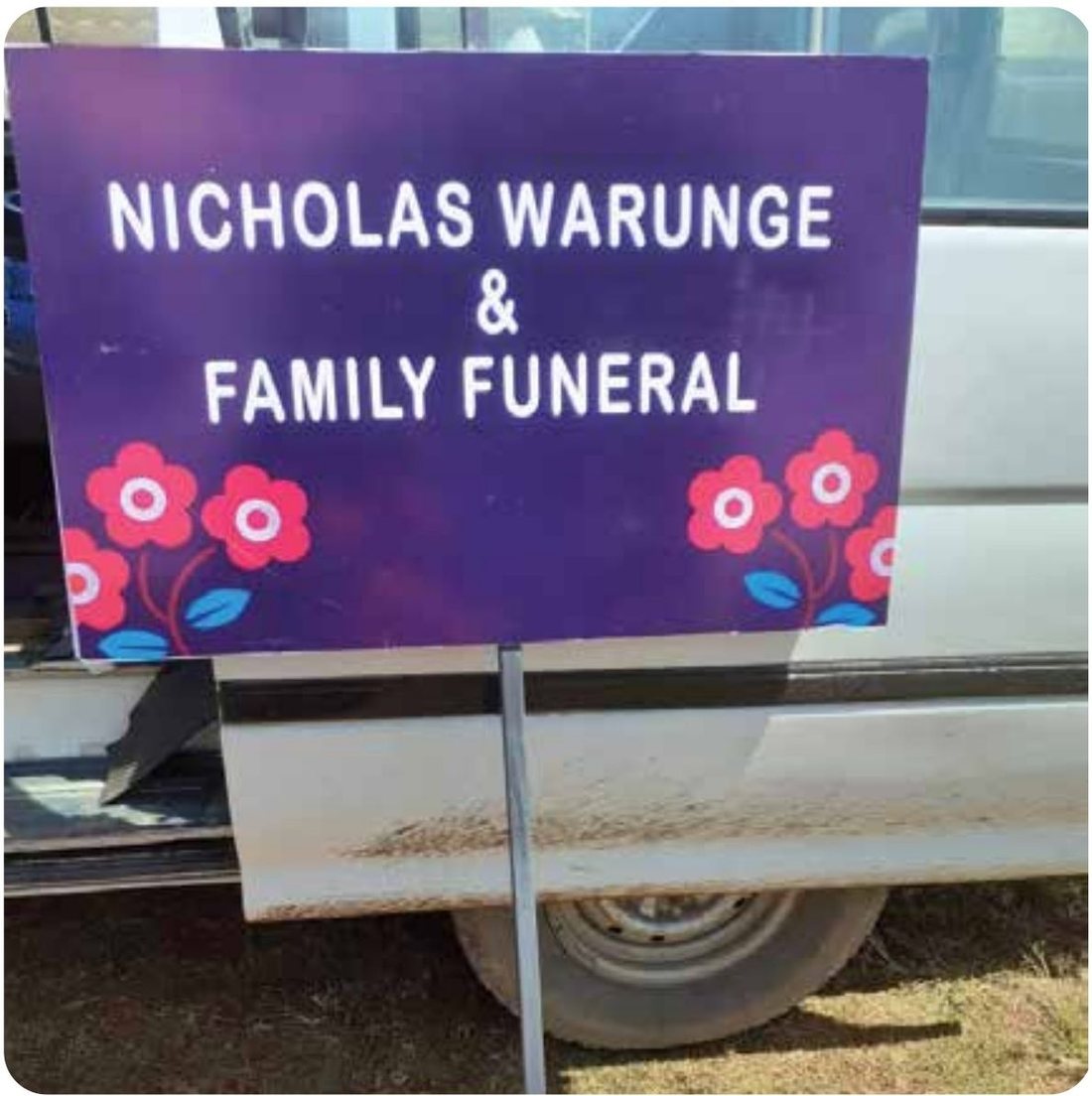 Custom event signage for Warunge family service — Roadside & Wayfinding by Brand It KE in Kenya