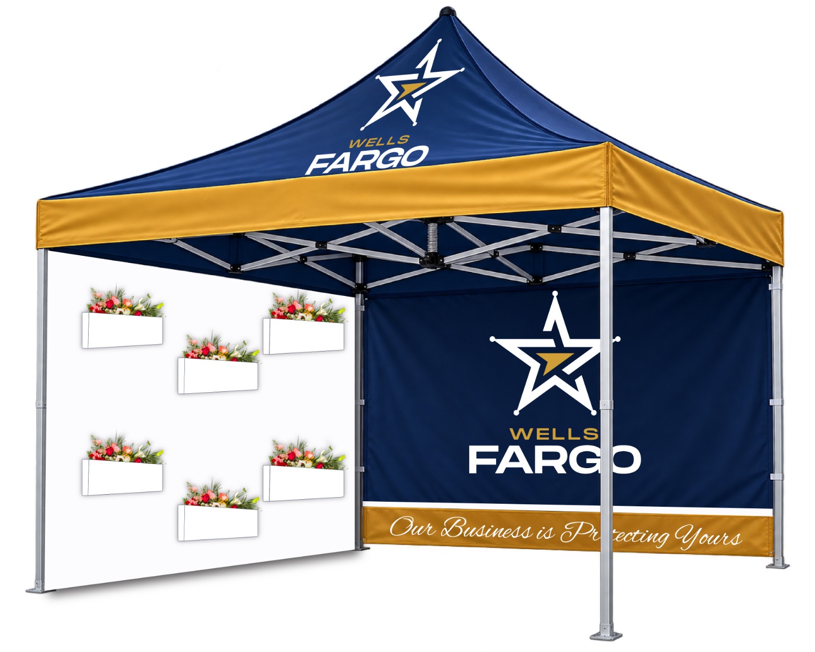 Branded gazebo & media wall for Wells Fargo — Banners & Activation by Brand It KE in Kenya