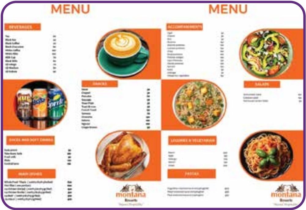 Café menu design & print for Restaurant client — Print & Stationery by Brand It KE in Kenya