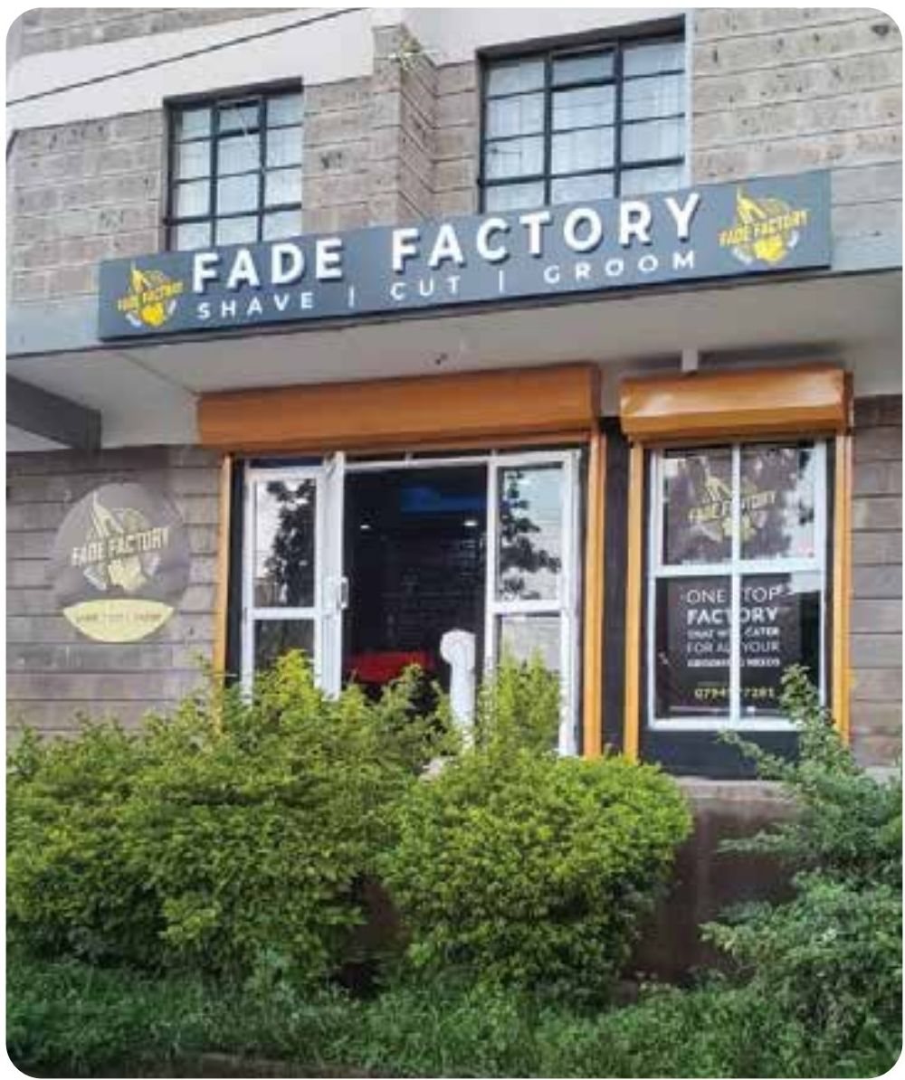 Shopfront fascia & 3D letters for Fade Factory — 3D & Shopfront Signs by Brand It KE in Kenya