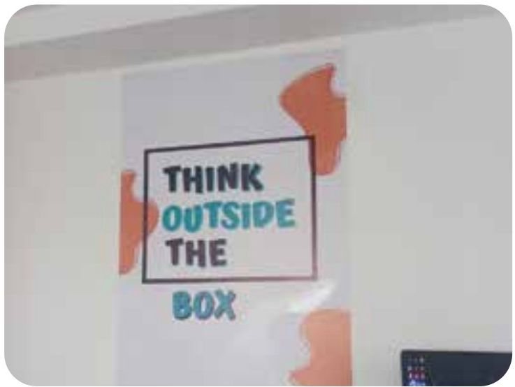 Cut-vinyl wall graphics for Think Outside The Box mural — Wall & Window by Brand It KE in Kenya