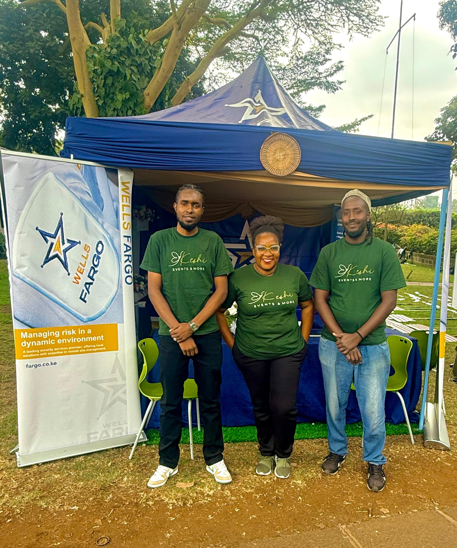 Branded gazebo, banner and event crew wear for Wells Fargo — Banners & Activation by Brand It KE in Kenya