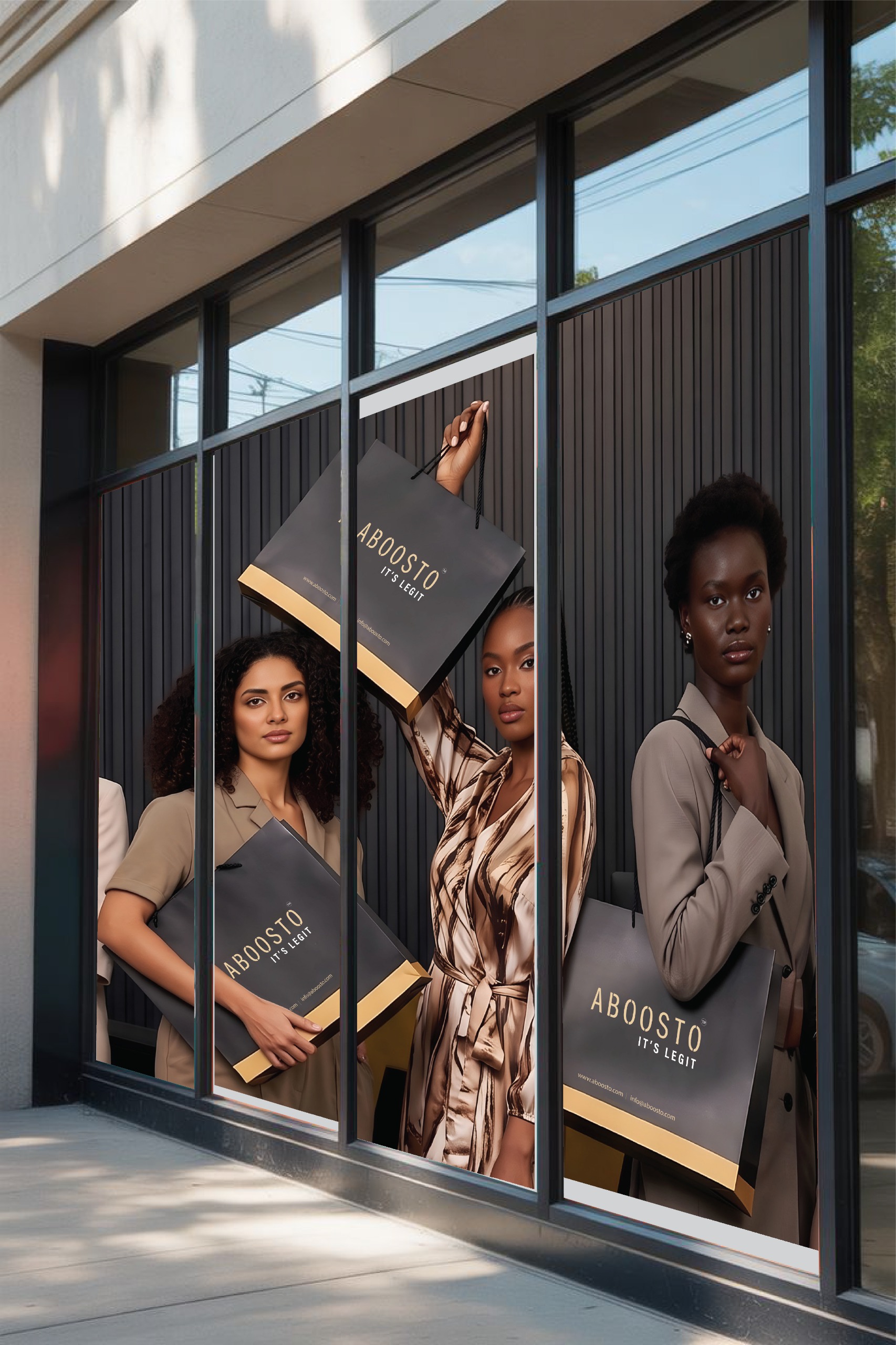 Retail window branding for Aboosto — Wall & Window by Brand It KE in Kenya